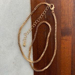 Gold Box Chain Choker/Necklace Unisex